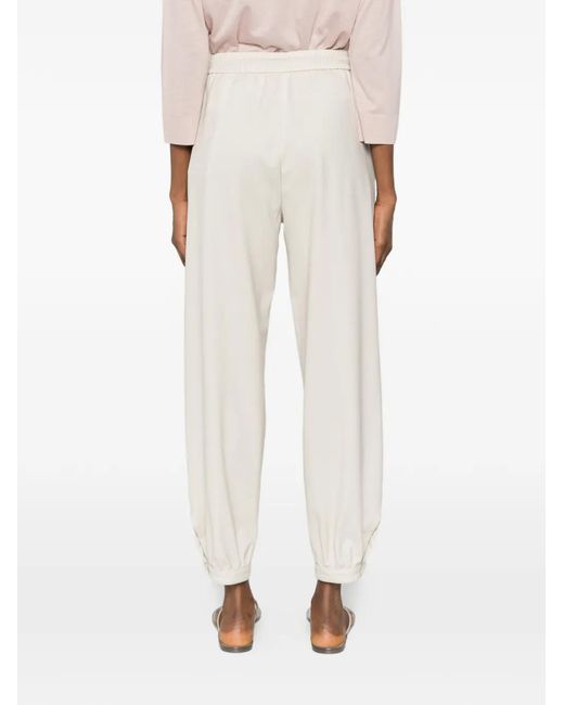 Herno White Pantalon À Taille À Lien De Resserrage Et Chevilles Élastiquées