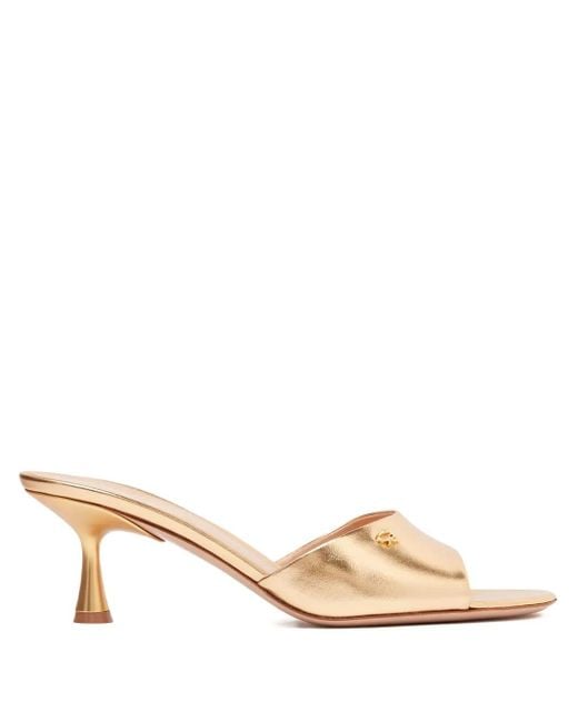 Sandales En Cuir Métallisé Ascent 55 Mm Gianvito Rossi en coloris Natural