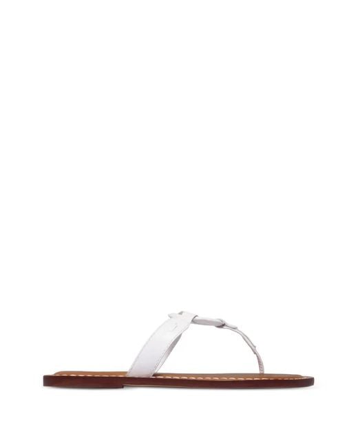 Bernardo White Matrix Ring-Details Sandals