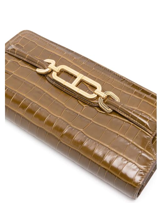 Tom Ford Brown Whitney Crocodile-Embossed Shoulder Bag