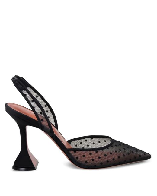 AMINA MUADDI Metallic 95Mm Holli Polka-Dot Slingback Pumps