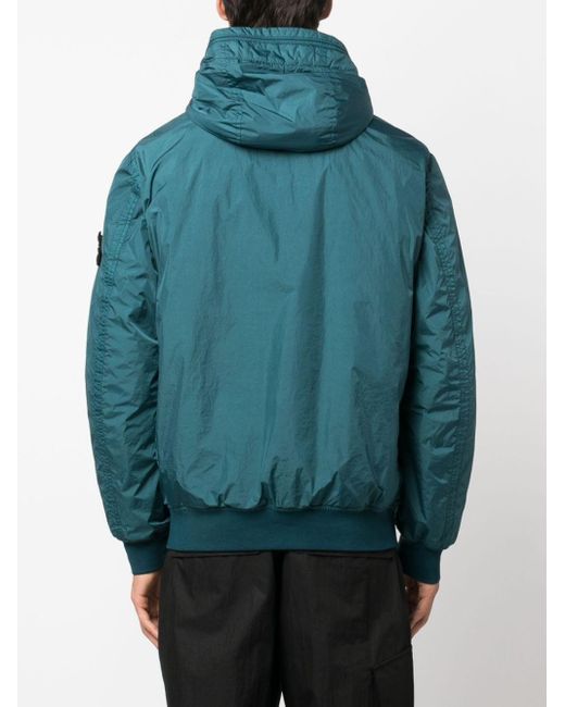 Stone Island Compass-patch Hooded Jacket in Blue for Men | Lyst UK