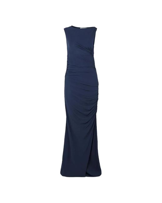 Christopher Esber Blue Gesine Gathered Maxi Dress