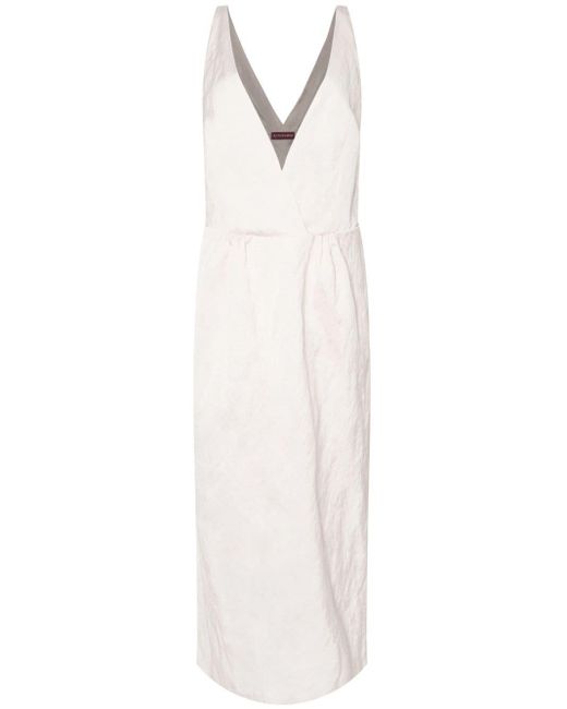 Altuzarra White Anouk Kleid mit V-Ausschnitt