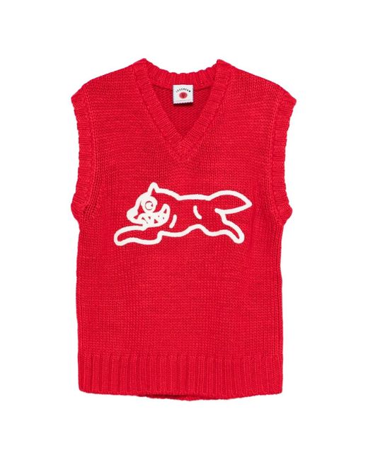 BBCICECREAM Red Running Dog V-Neck Vest for men