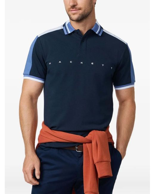 Polo Con Logo Estampado Hackett de hombre de color Blue