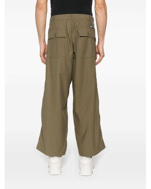 Neighborhood Green Wide-leg Cotton Trousers for men