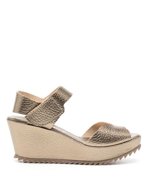 Pedro Garcia Natural Fama 70mm Leather Wedge Sandals