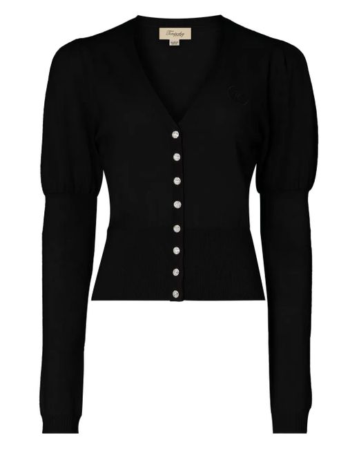 Temperley London Black Puff-Sleeve Cardigan