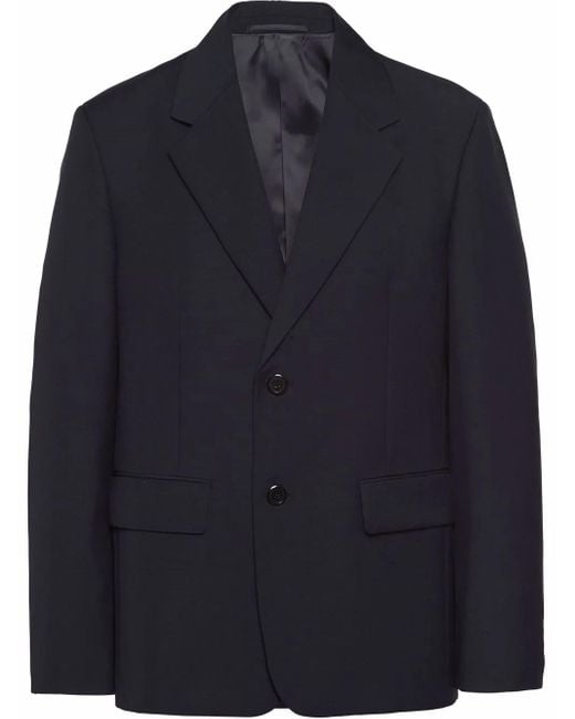 Blazer De Lana De Prada de color Blue