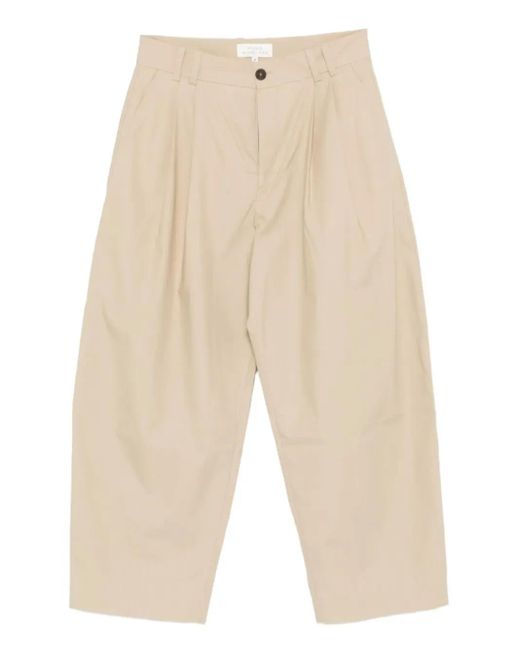 Pantaloni Con Pieghe di Studio Nicholson in Natural da Uomo
