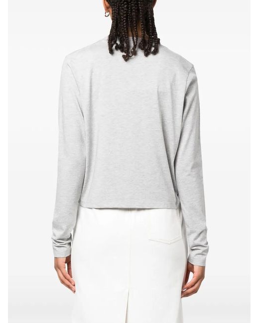 Loulou de Saison White Long-Sleeve Cotton T-Shirt