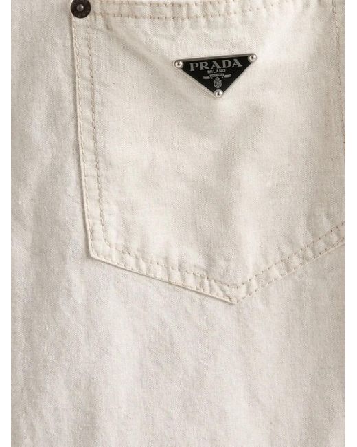 Prada Chambray Overhemd in het Natural voor heren