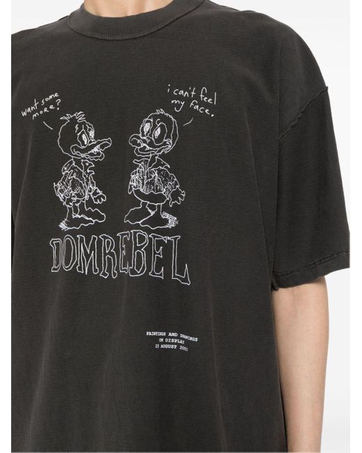 Camiseta Comic Pals con estampado gráfico DOMREBEL de hombre de color Black