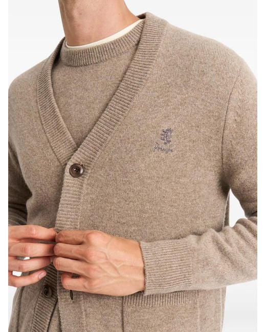 Pringle of Scotland Natural Cardigan À Manches Longues for men