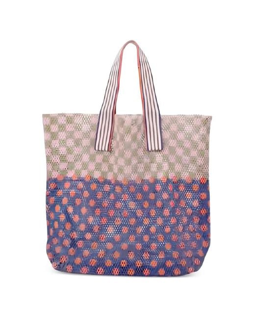 Epice Pink Kanpur Geometric Mesh Tote Bag
