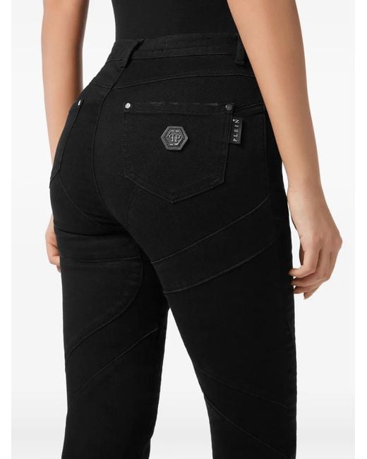 Philipp Plein Black High-Waist Skinny-Cut Leggings