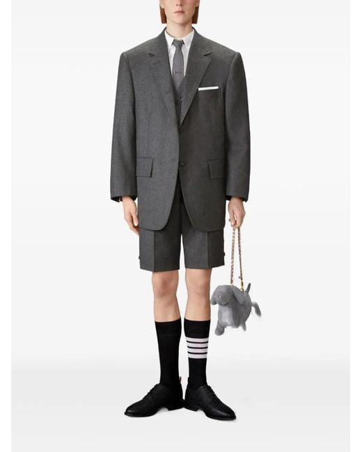 Thom Browne Gray Single-Breasted Wool Blazer