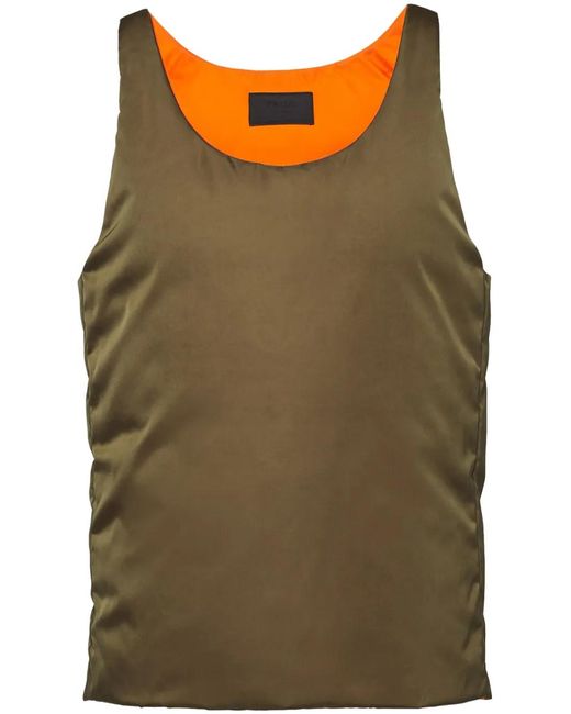 Prada Green Re-Nylon Down Vest for men