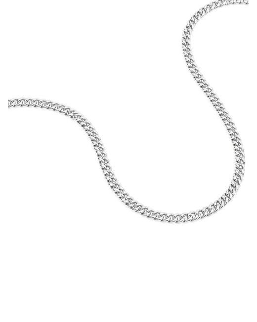 Yoj White Curb Chain Necklace for men