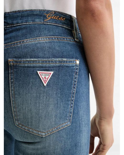 Guess Blue Logo-Patch Pocket Jeans