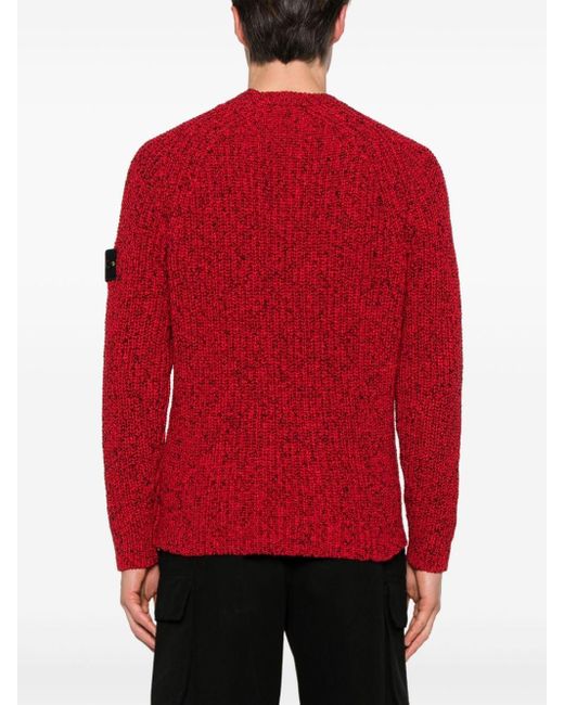 Stone Island Red Compass Cotton Jumper for men