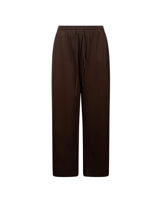 Weekend by Maxmara Brown Drawstring Straight Trousers