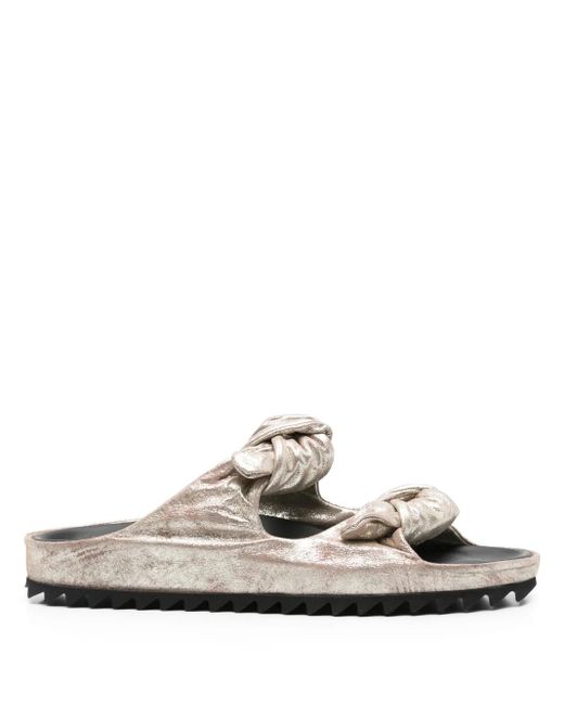Officine Creative White Pelagie Leather Flat Sandals