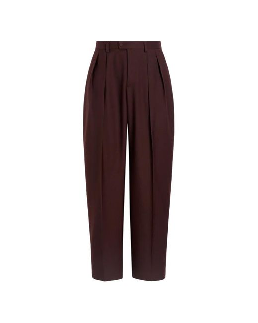 Dolce & Gabbana Purple Wool Gabardine Trousers for men