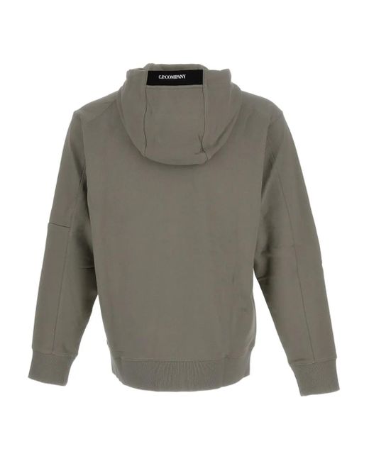 C P Company Gray Kangaroo-Pocket Hoodie for men