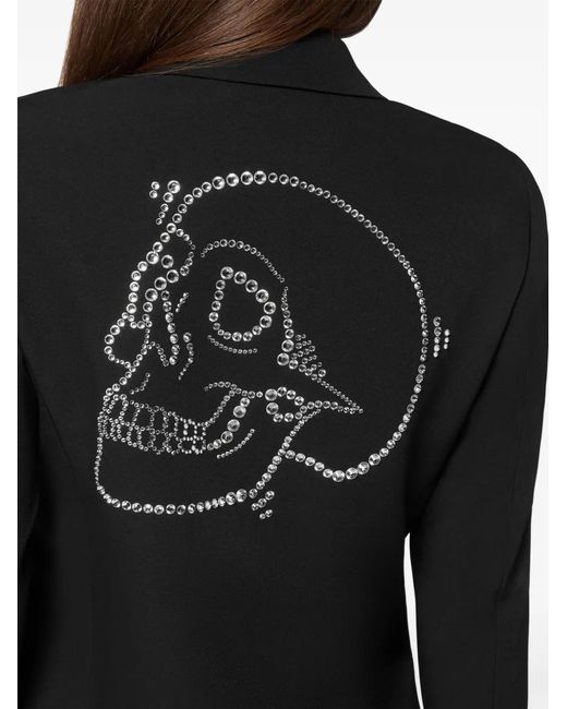 Philipp Plein Black Crystal-Skull Blazer
