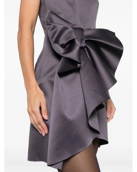 Viktor & Rolf Purple Bow-Embellishment Mini Dress