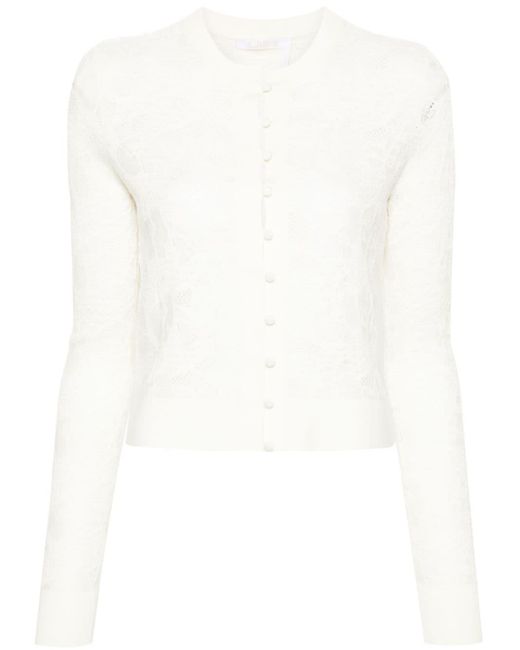 Chloé Vest Met Bloemen Jacquard in het White
