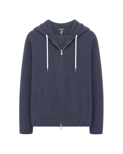 Tombolini Blue Ribbed-Knit Zip-Up Tracksuit for men