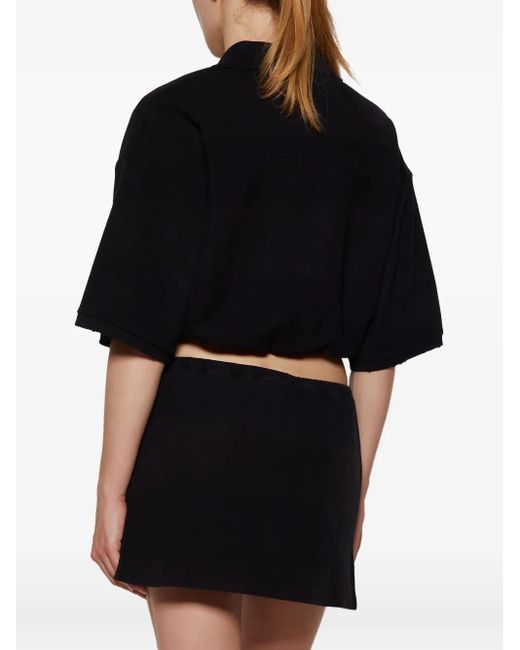 Alexander Wang Black Cropped Polo Shirt