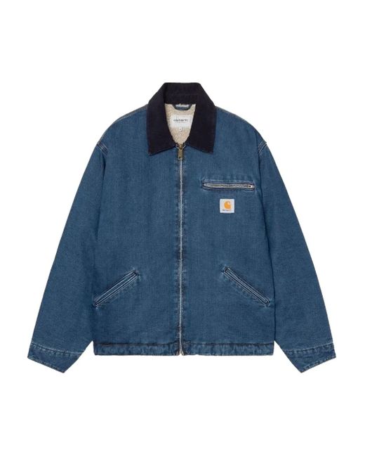 Carhartt Blue Og Detroit Corduroy-Collar Denim Jacket for men