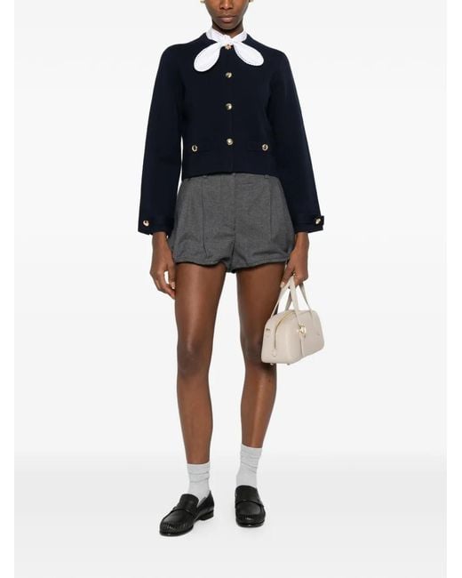 Maje Black Collar Button Cardigan