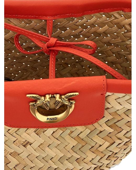 Pinko White Love Summer Bucket Bag