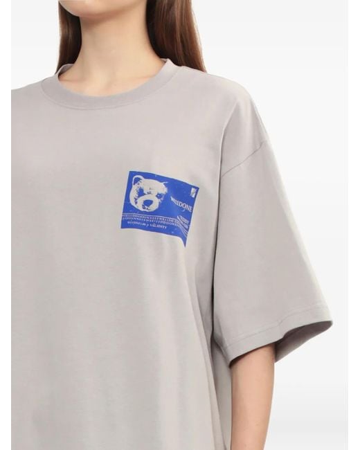 Camiseta de algodón con estampado gráfico we11done de color Gray