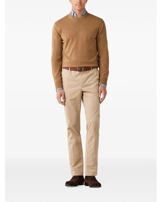 Hackett Natural Patch-Detail Crew-Neck Sweater for men