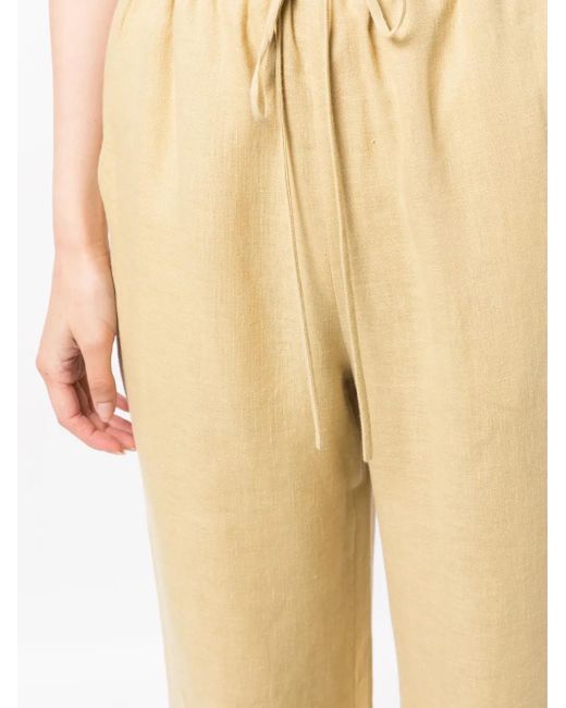 Nanushka Natural Drawstring -Waist Linen Trousers