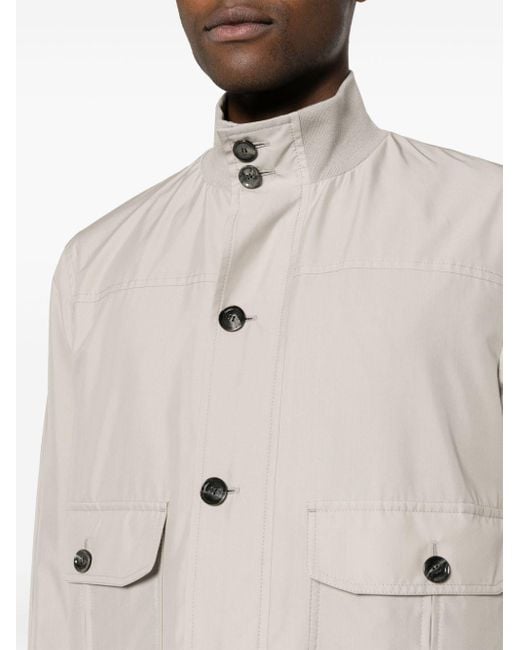 Brioni White Performa Shell Silk Jacket for men