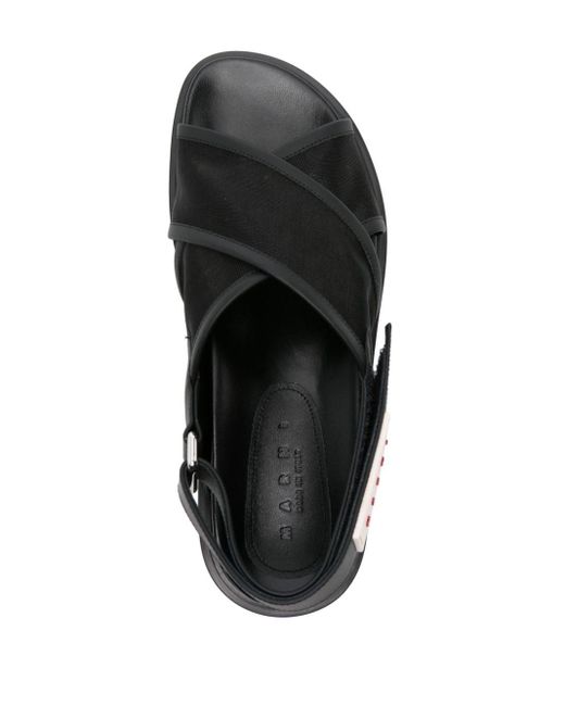 Marni Black Fussbett Slingback Sandals