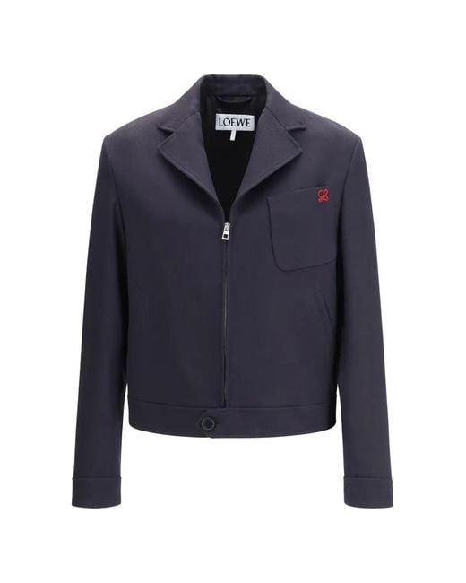 Loewe Blue Mid-Weight Wool Cavalry Jacket for men