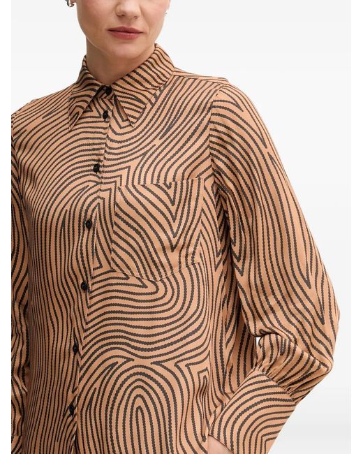 MARC AUREL Brown Chest-Pocket Shirt