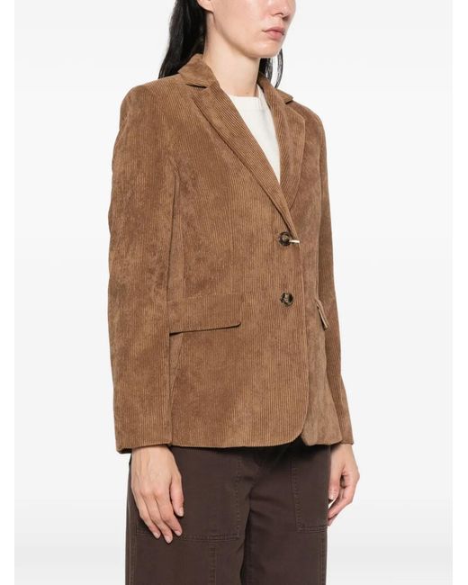 Emme Brown Corduroy-Effect Blazer