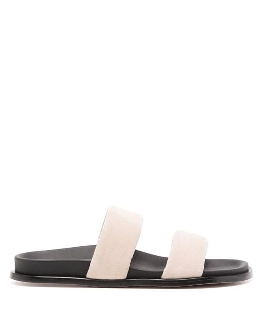 Alohas White Double-Strap Suede Sandals