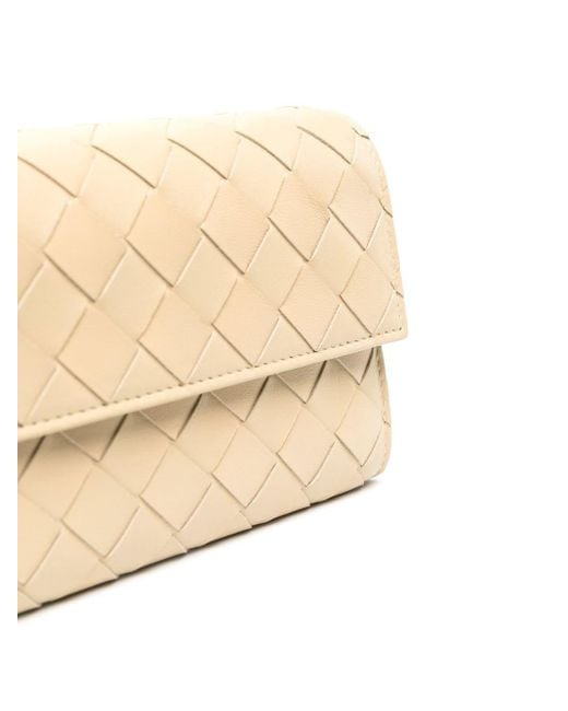 Bottega Veneta Natural Neutral Intrecciatio Nappa Leather Clutch Bag - Women's - Calf Leather