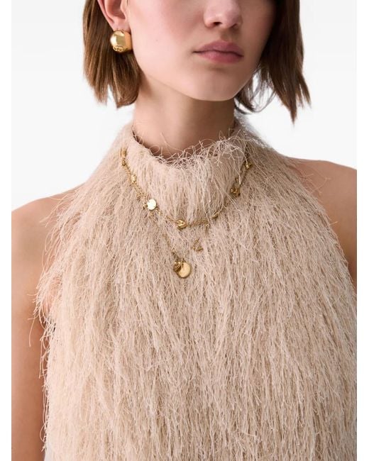 Liu Jo White Short Dress With Frayed Fabric
