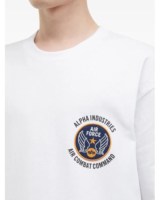 Alpha Industries White Air Force-Patch T-Shirt for men